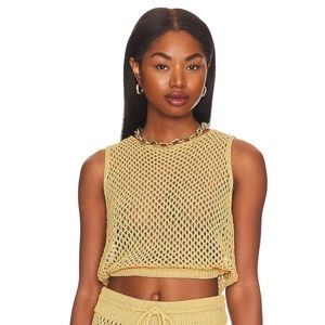 WeWoreWhat - Crochet Ruched Crop Top in Desert
